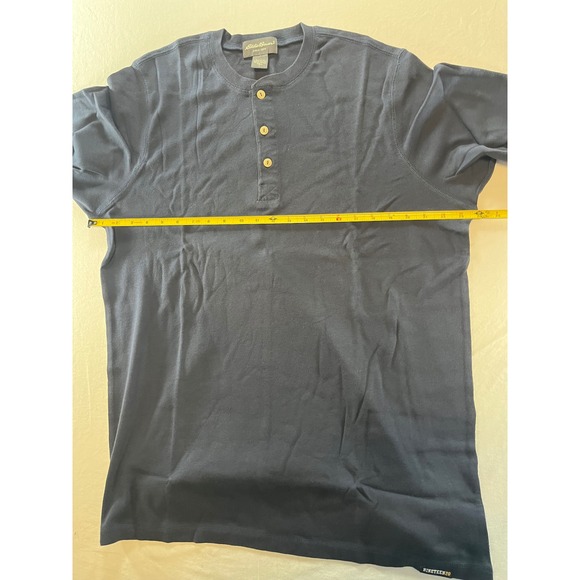 Eddie Bauer Mens‎ Long Sleeve Henley Shirt Navy Blue Cotton Tall L - Picture 4 of 7